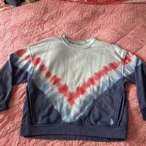 FP Movement by Free People Tie-Dye Sweater - Red, Blue, White